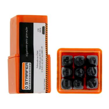 Imagem de Algarismo Para Gravação  6mm 9 Peças Starfer 01296019