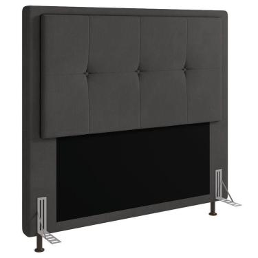 Imagem de Cabeceira Ametista Cama Box King 195cm Suede Grafite