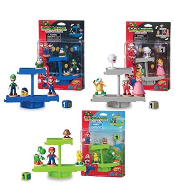 Imagem de EPOCH Games Super Mario Balancing Game Bundle, 3 Tabletop Action Games for Ages 4+ with 12 Collectible Super Mario Action Figures, Multi (7386)