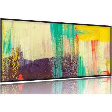 Imagem de Quadro Decorativo Abstrato Color Pincel 130x60 Moldura Preta 2x2