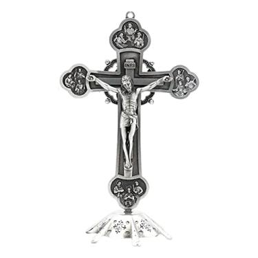 Imagem de segolike Cruz crucifixo de pé de metal, decoração de de de religioso doze apóstolos cruz ornamentos estatuetas cruz de, Lata