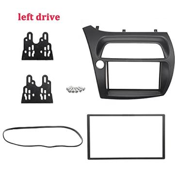 Imagem de YONGYAO Kit de moldura de painel de som duplo 2 DIN Carro Fascia Automóvel Reajuste de painel de som Direita/Esquerda para Honda Civic Hatchback-Esquerda