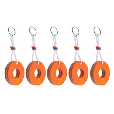 Imagem de Simhoa Chaveiro flutuante de 5 peças de iate náutico flutuante - laranja bóia