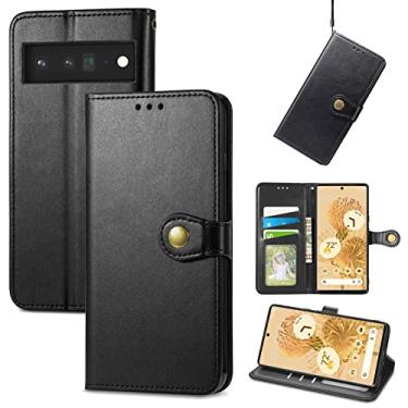 Imagem de YUNCHAO Caixa de telefone Para o Google Pixel 6 Pro Solid Color Leather Buckle Phone capa para celular