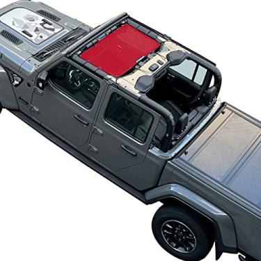 Imagem de Shadeidea JT Protetor solar superior compatível com Jeep Gladiator Top Shade Mesh Screen Cobertura de telhado (2018-2023) - Bloqueador UV de ruído de vento com bolsa GrabBag -10 anos de garantia -