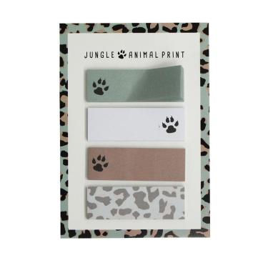 Imagem de Marcador de Página Le Adesivo Decorado Animal Print com 04 Blocos de 20 Folhas Cada 4,5x1,5cm