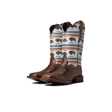 Imagem de Ariat Botas femininas Circuit Savanna bico quadrado cano médio salto baixo 2,5-5 cm - marrom, Marrom, 6 Big Kid