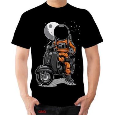 Imagem de Camisa Camiseta Motoqueiro Motoboy Astronauta Mobilete Lua - Dias No E