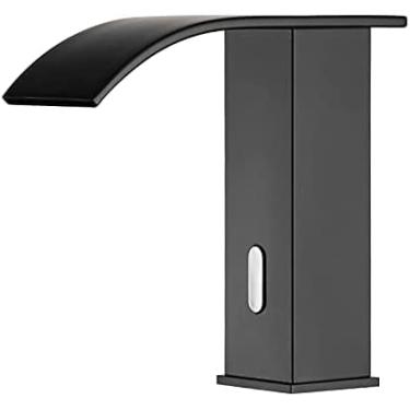 Imagem de KRASS Torneira de pia de banheiro sem toque automática, sensor alimentado por CC torneira de banheiro mãos livres, bateria AA, torneira de lavatório de latão, indução rápida 1S, baixa, resfriado único, colecionador88