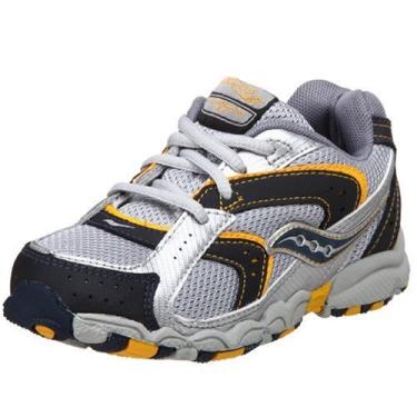 Imagem de Saucony Cohesion Lace Tênis de corrida (criança pequena/criança grande), Azul marinho/prata, 11 Little Kid