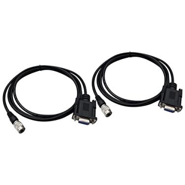 Imagem de 2 peças de cabo de download de dados para total de estações 6 pinos COM RS232 cabo de data compatível com win8 win7 win10