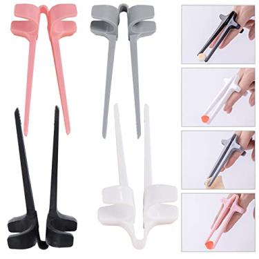 Imagem de 4 peças de pauzinhos de dedo de jogador, clipes de lanche, mangas de dedo de jogos, controles de jogos, acessórios de celular, alicates de dedo, presentes de jogos (multicolorido)