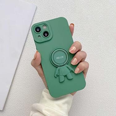 Imagem de Capa de telefone com fivela de anel de astronauta fofa para iPhone 13 12 11 Pro Max XS Max XR X 8 7 Plus SE2020 Capa traseira macia de silicone líquido, E, para iPhone 12 Mnin