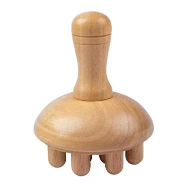 Imagem de harayaa Pente de massagem para o couro cabeludo, ferramenta de massagem em forma de cogumelo, 12 cabeças de massagem convexas para relaxar os músculos, palma da mão, sauna, spa, massagem