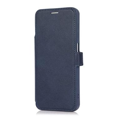 Imagem de Capa de telefone para iPhone 14/14 Pro/14 Plus/14 Pro Max, capa de couro flip com controle deslizante de câmera vintage porta-cartão suporte embutido magnético, azul, 14 Pro Max 6,7 polegadas