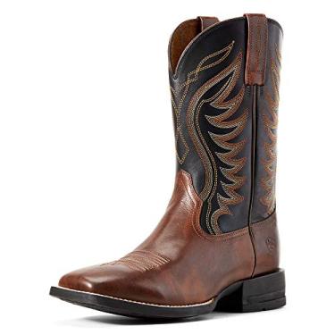 Imagem de ARIAT Bota masculina Amos, Manchado à mão de vermelho-marrom/preto, 38