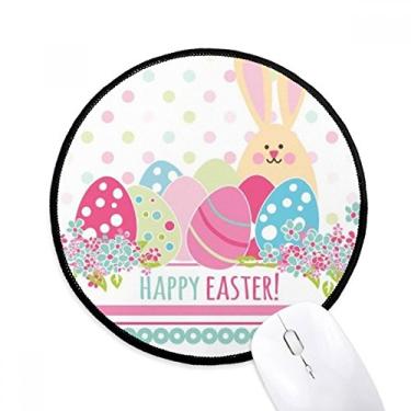 Imagem de DIYthinker Feliz Páscoa Festival de Religião Colorido Ovo Mouse Pad Desktop Escritório Tapete Redondo para Computador
