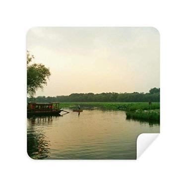 Imagem de DIYthinker Limpador de tela Sunset Lake View para fotografia pano de limpeza de tela tecido de camurça 2 peças