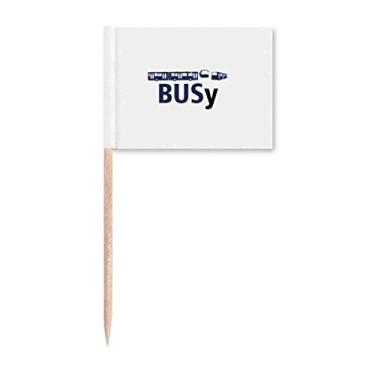 Imagem de Marcadores de palito de dente de ônibus Operação de transporte público ocupado Topper Decoração de festa