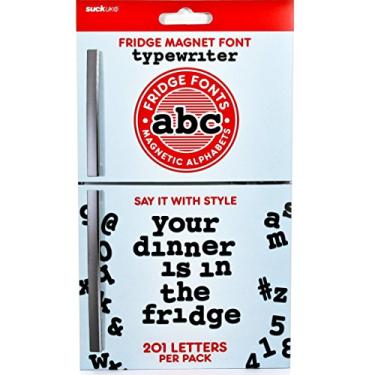 Imagem de Suck UK - Ímãs de geladeira alfabeto A-Z, estilo vintage, 201 peças, vinil preto