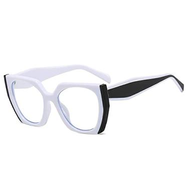 Imagem de Óculos de sol quadrado fashion olho de gato para mulheres vintage preto branco óculos de sol feminino gradiente tons gafas, branco preto claro, tamanho único