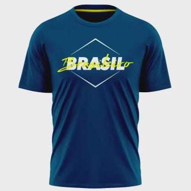 Imagem de Camiseta Braziline Brasil Yanomani Masculino - Azul Marinho