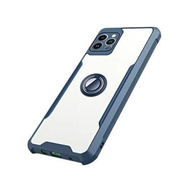 Imagem de Capa de proteção resistente à prova de choque em acrílico transparente para iPhone 14 Pro Max Stand Ring Case para iPhone 14, azul Royal, para iPhone 14