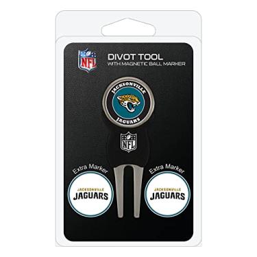 Imagem de Team Golf Ferramenta de Divot NFL Jacksonville Jaguars com 3 Marcadores de Bola de Golf, Os Marcadores são Esmalte Magnético Dupla Face Removível