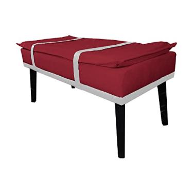 Imagem de Puff Decorativo com Cinto Branco Suede Cores - DS Estofados