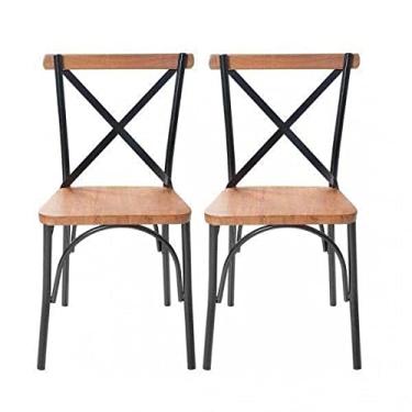 Imagem de Kit 2 Cadeiras Laís Art&luxo Móveis Preto/castanho