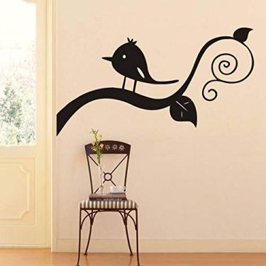 Imagem de Adesivo De Parede Galho Passarinho tamanho 90cm x 50cm preto