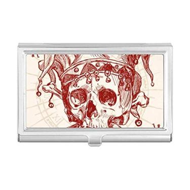 Imagem de Coringa Coringa Coroa Vermelha Esqueleto Cartão Padrão Cartão de Visita Caixa Bolso Carteira