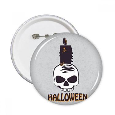 Imagem de Velas de Halloween, caveira, bruxa redonda, emblema, botão, decoração de roupas, presente 5 peças