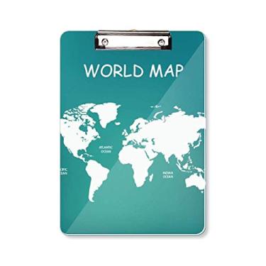 Imagem de Mapa-múndi Continent Distribution Silhouette prancheta pasta bloco de escrita placa de apoio A4