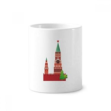 Imagem de Ilustração Rússia Símbolo Nacional Marco Escova de Dentes Suporte Caneca Cerâmica Suporte Lápis Copo