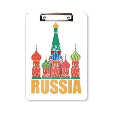 Imagem de Prancheta da Catedral da Rússia da Igreja de Moscou, pasta, bloco de notas A4