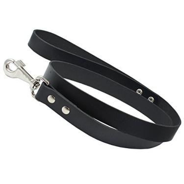 Imagem de Coleira clássica de couro genuíno Dogs My Love para cães de 1,8 m de comprimento 9 tamanhosDogs My Love XXXLarge (Width: 25mm - 1") preto Z-108/1-1