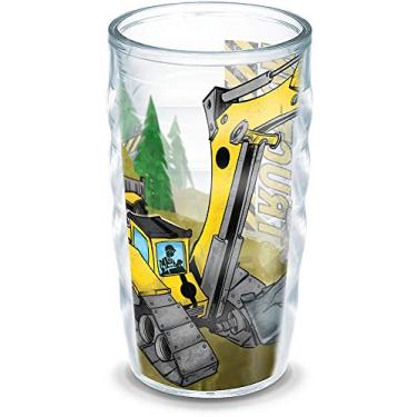 Imagem de Tervis Construction Trucks Made in USA Copo isolado de parede dupla mantém as bebidas frias e quentes, 290 ml ondulado, sem tampa