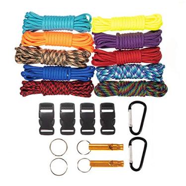 Imagem de Paracord West Coast Tipo III 550/158 kg Paracord – – Kits de artesanato de pulseiras de paraquedista – Corda de sobrevivência ao ar livre – Corda de paraquedas