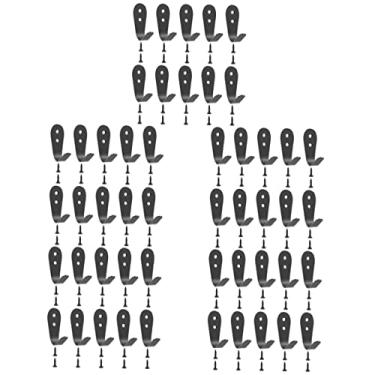 Imagem de OSALADI 50 Unidades ligar cesta de escada gancho de toalha preto manto preto ganchos para chapéus ganchos para pendurar chapéus porta roupas de parede Aço inoxidável gancho para chapéu