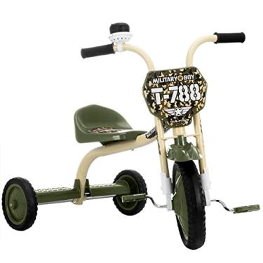 Imagem de ULTRA BIKE Triciclo Motinha Motoca Kids Military Com Number Plate Verde Militar