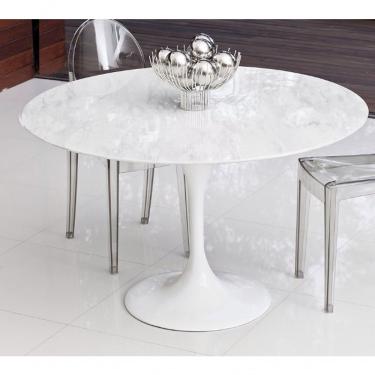 Imagem de Mesa de Jantar Tulipa Redonda 70 Mármore Branco
