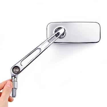 Imagem de Espelhos de motocicleta KiWAV Magazi Classic MX cromados CNC alumínio universal