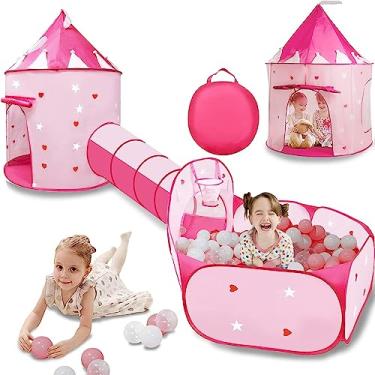 Imagem de Barraca Infantil 3 Em 1 Coração Rosa Linda Toca Túnel Cesta Basquete Barraca Infantil Para Meninos E Meninas, Presente Para Meninos E Meninas, Brinquedoteca Para Casa Ao Ar Livre
