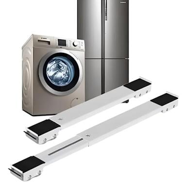 Imagem de Pé de Apoio Base Suporte com Rodinhas Ajustável Extensível Com Trava Para Máquina de Lavar Fogão Geladeira Alta Resistencia Suporta até 200KG BAnpinSH
