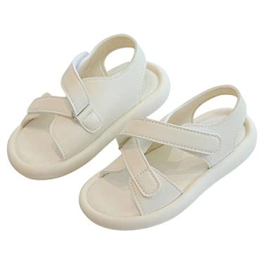 Imagem de Chinelos de Natal para meninas sapatos de praia casuais moda infantil bico aberto meias de Natal para meninas, Bege, 6.5 Infant