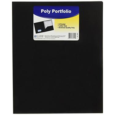Imagem de Pasta de pasta de poliéster C-Line, letra, 2 bolsos, preta, pacote com 25