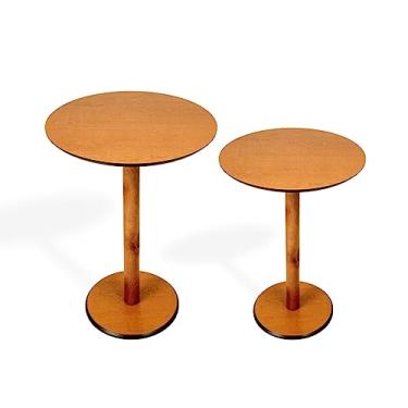 Imagem de Kit 2 Mesas Laterais de canto Monopé Laminada 50 e 40 cm (MEL)