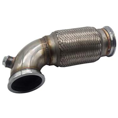 Imagem de 2.5" V-Band Downpipe Low Profile 90 Degree with Flex Bellow Pipe O2 Bungs Plug Flex Bellows Down-Pipe for Car Truckcoding/23
