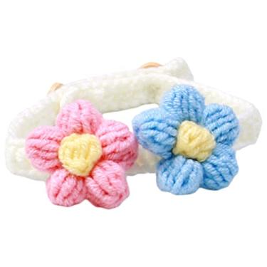 Imagem de Coleiras Para Gatos Tricotadas À Mão Com Padrão De Flores Coleiras Para Gatos Ajustáveis ​​coleiras Personalizadas Para Gatos Suprimentos Para Gatos,E,XS 20-30CM